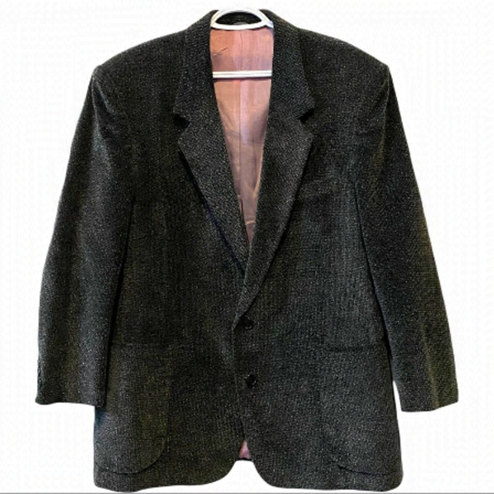 Vintage Club International Men’s Velvet Feel Sport Coat Grey EUC